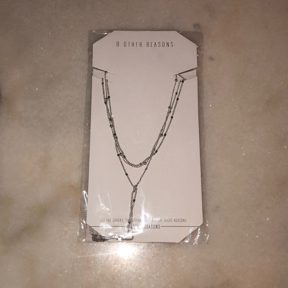 8 other reason silver layered necklace